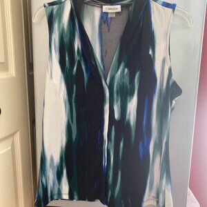 Calvin Klein Sleeveless Watercolor V-Neck Top –Medium